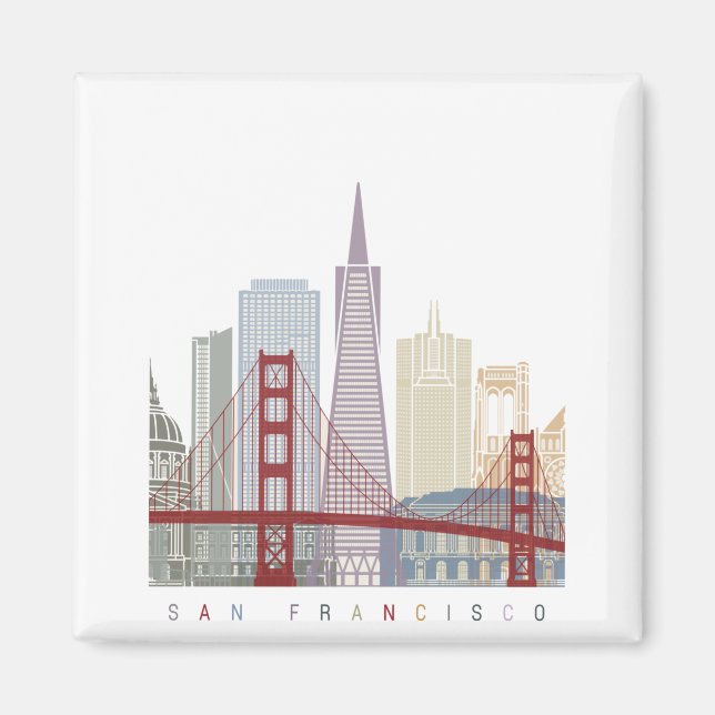 San Francisco v2 skyline poster Magnet (Front)
