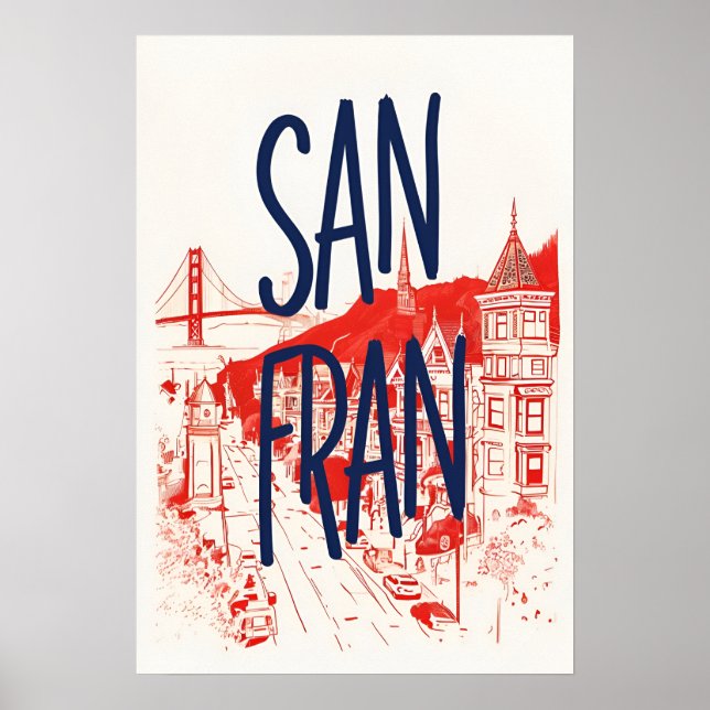 San Francisco Victorian Houses Art Print (Front)