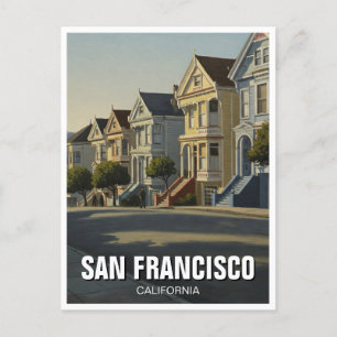 San Francisco Victorian Houses California  Postcard