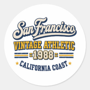 San Francisco Vintage Athletic Round Sticker