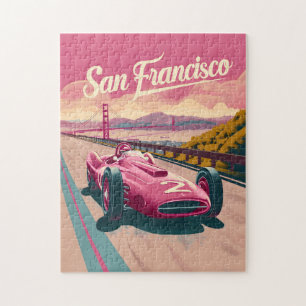San Francisco vintage racing car Jigsaw Puzzle