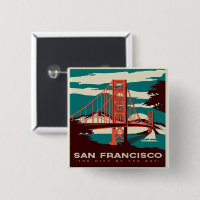 San Francisco Vintage Style Golden Gate Bridge 
