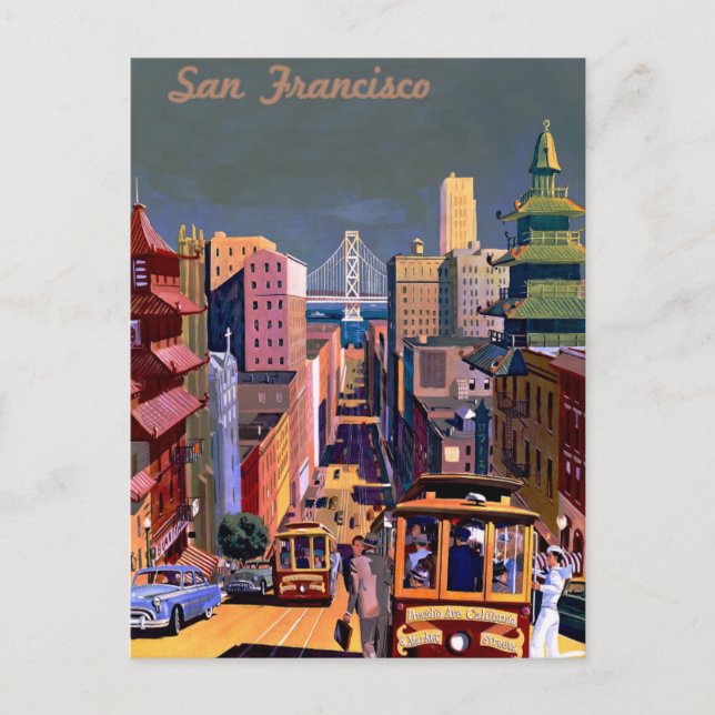 San Francisco Vintage Travel Postcard (Front)