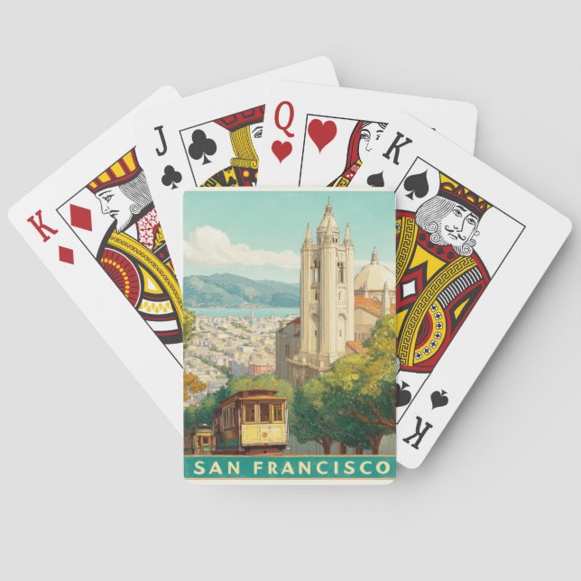 San Francisco Vintage Travel Poster Playing Cards (Back)