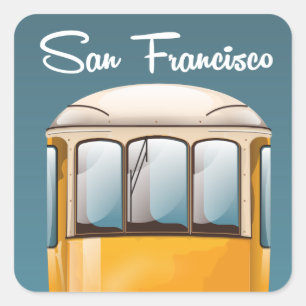 San Francisco vintage travel travel poster Square Sticker