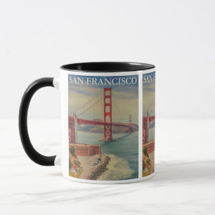 San Francisco Vintage Travel USA Golden Gate Mug
