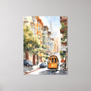 San Francisco watercolor art Canvas Print