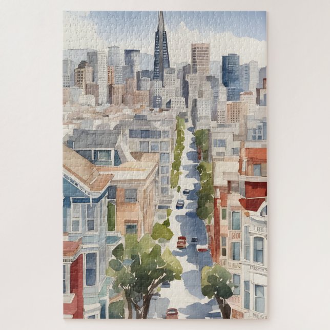San Francisco watercolor art Jigsaw Puzzle (Vertical)