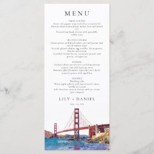 San Francisco Watercolor Destination Wedding Menu