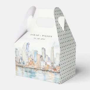 San Francisco Watercolor Landscape Wedding Favour Box