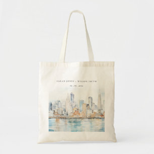 San Francisco Watercolor Landscape Wedding Tote Bag