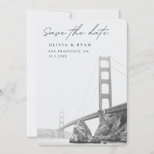 San Francisco Wedding Golden Gate Save the Date Invitation