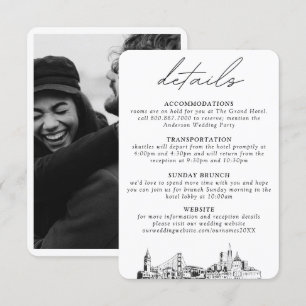 San Francisco Wedding Vertical Details Enclosure Card