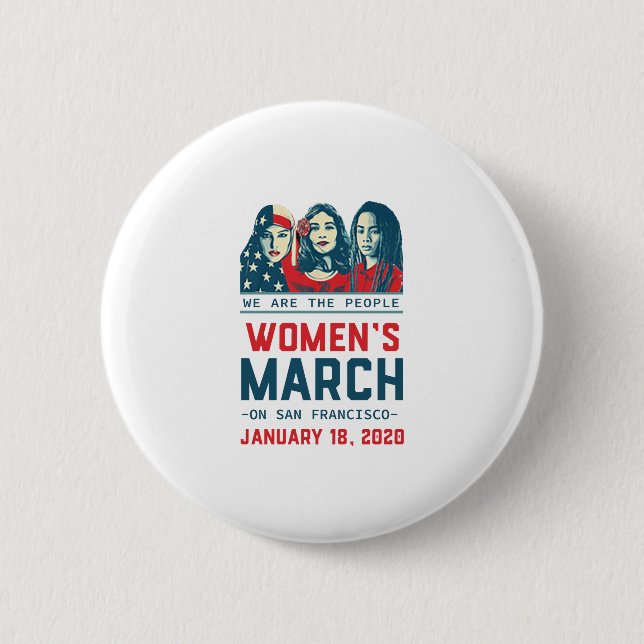 San Francisco women march 2020 6 Cm Round Badge (Front)