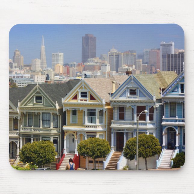 San Francisco's Famous Painted Ladies Mouse Mat (Front)