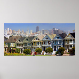 San Francisco's Famous Painted Ladies Poster