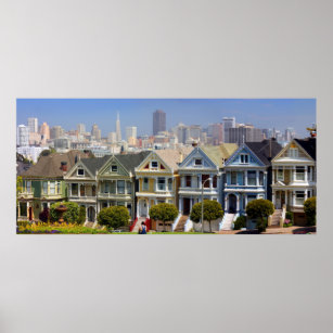 San Francisco's Famous Painted Ladies Poster