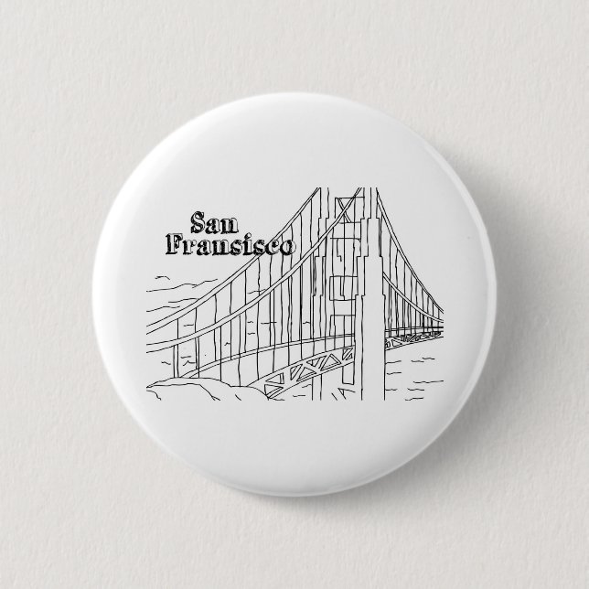 San Francisco's Golden Gate Bridge 6 Cm Round Badge (Front)