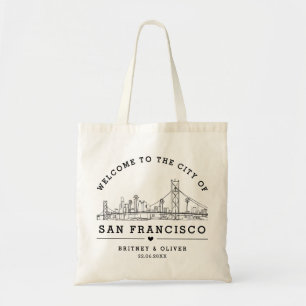 San Franciso Skyline Tote Bag–Custom Wedding favou Bag