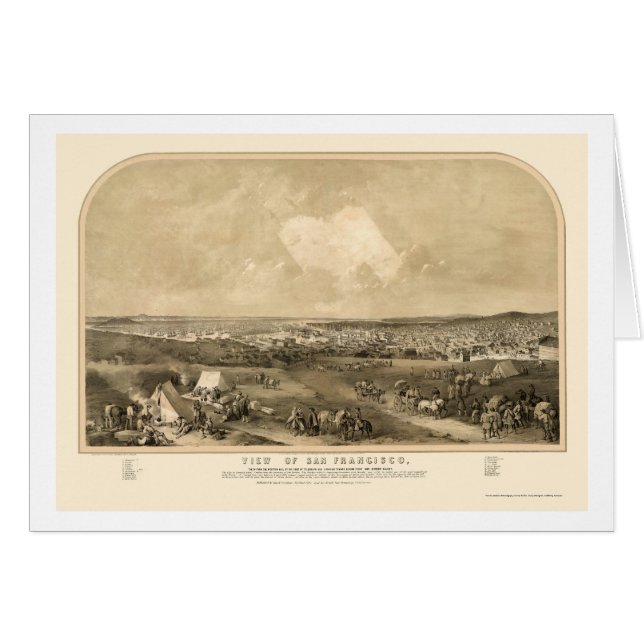 San Francsico, CA Panoramic Map - 1851 (Front Horizontal)