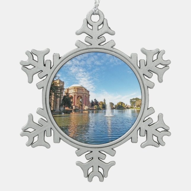 San Fransisco Palace of Fine Arts Snowflake Pewter Christmas Ornament (Front)