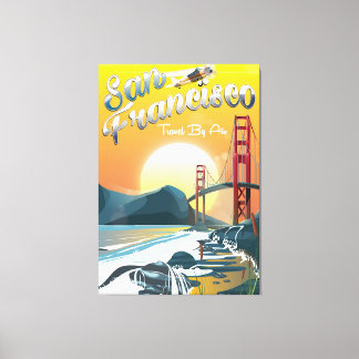 San Fransisco "Travel by air" Golden Sunset Canvas Print