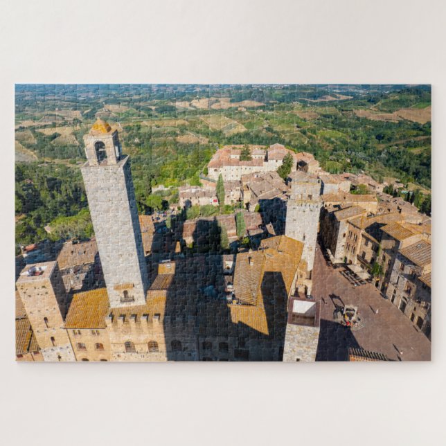 San Gimignano from the sky, Tuscany Jigsaw Puzzle (Horizontal)
