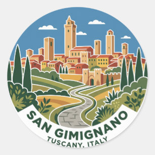 San Gimignano Historic Centre Italy Classic Round Sticker