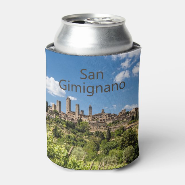 San Gimignano Tuscany Italy Panorama Souvenir Can Cooler (Can Front)