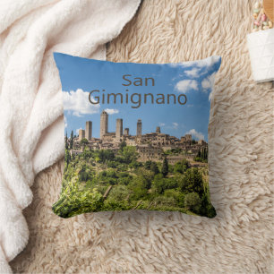 San Gimignano Tuscany Italy Panorama Souvenir Cushion