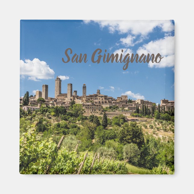 San Gimignano Tuscany Italy Panorama Souvenir Magnet (Front)