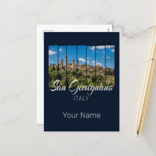 San Gimignano Tuscany Italy Vinatge Panoramic View Holiday Postcard