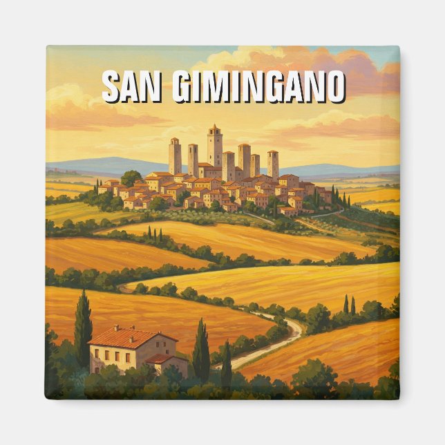 San Gimingano Italy Travel Magnet (Front)