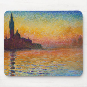 San Giorgio Maggiore at Dusk (by Claude Monet) Mouse Mat