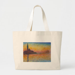San Giorgio Maggiore at Dusk - Claude Monet Large Tote Bag