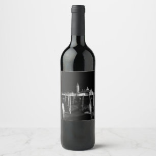 San Giorgio Maggiore church, gondolas in Venice Wine Label