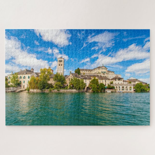 San Giulio island in Orta's Lake, Italy Jigsaw Puzzle (Horizontal)