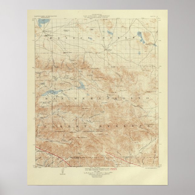 San Gorgonio quadrangle showing San Andreas Rift Poster (Front)