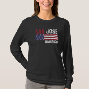 San Jose America Flag American Mens Womens Kids T-Shirt