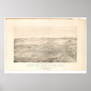 San Jose, CA. Panoramic Map 1869 (1559A) Poster