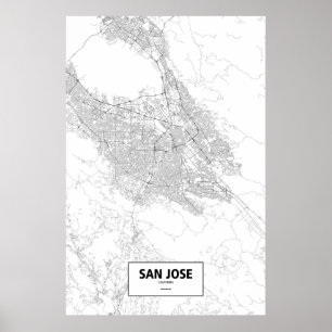San Jose, California (black on white) Poster