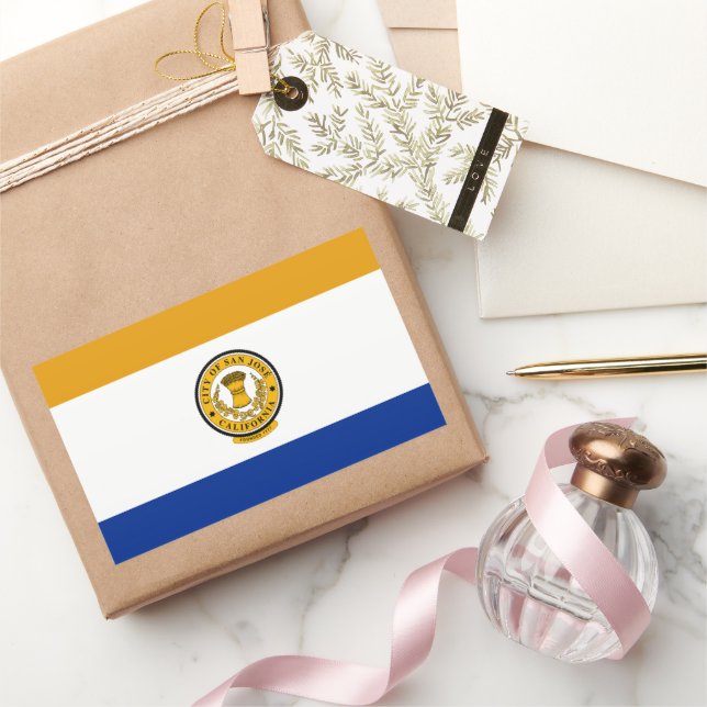 San Jose (California) City flag Rectangular Sticker (Gifting)
