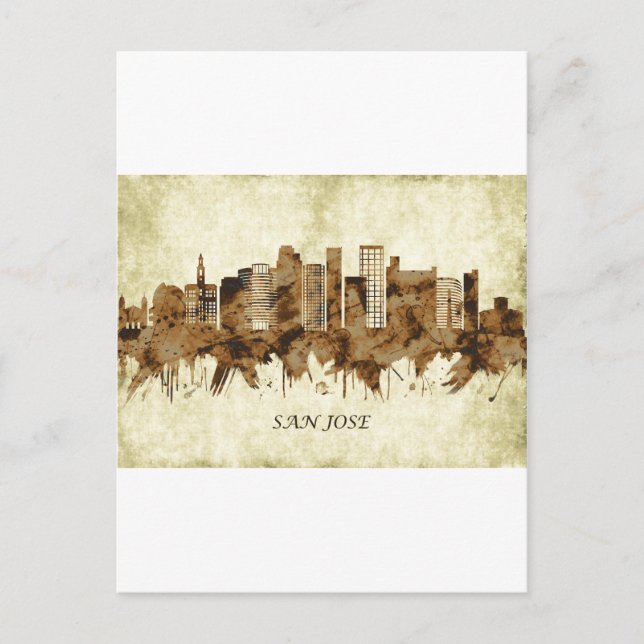 San Jose California Cityscape Invitation Postcard (Front)