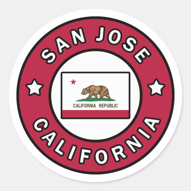 San Jose California Classic Round Sticker (Front)