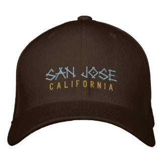 San Jose California Embroidered Hat on brown