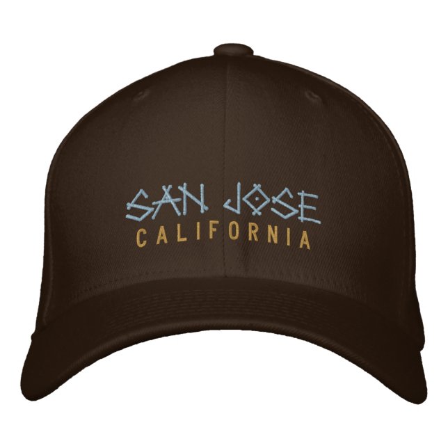 San Jose California Embroidered Hat on brown (Front)