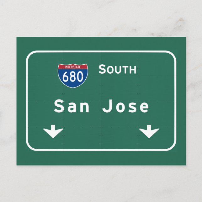 San Jose California Interstate Highway Freeway : Postcard (Front)