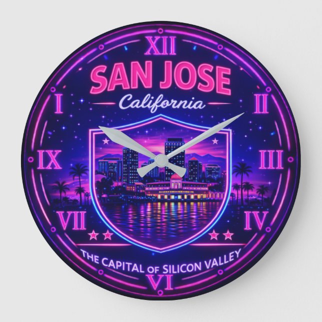 San Jose California Silicon Valley Large Clock (Front)