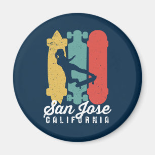 San Jose California Skater Girl Skateboarding Magnet
