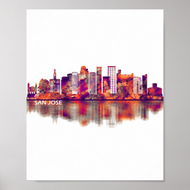 San Jose California Skyline Poster (Front)